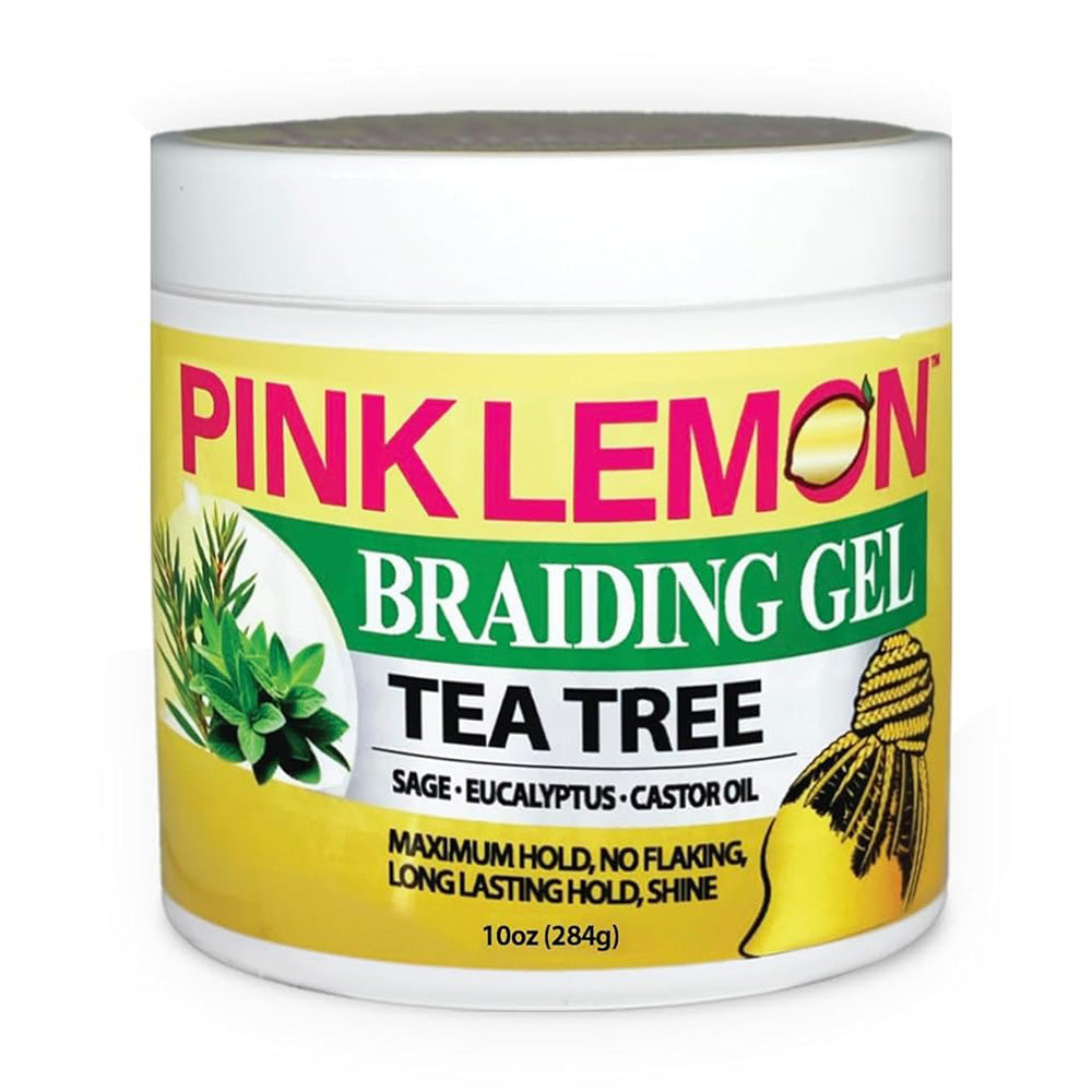 Pink Lemon Tea Tree Braiding Gel with Long Lasting Hold High Shine 10Oz (284g)